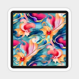 Fun Floral Abstract Pattern Magnet