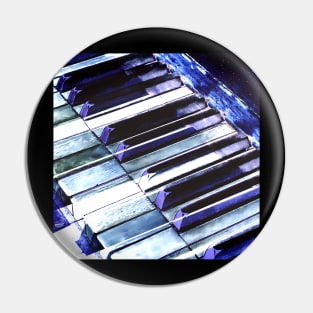 Blue Abstract Piano Keys Pin