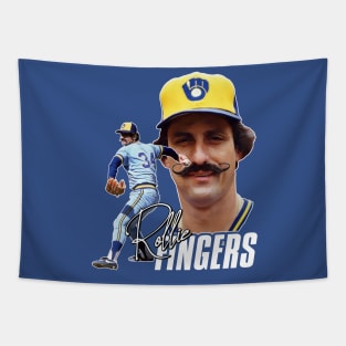 Retro Rollie Fingers Handlebar Crew Tribute Tapestry