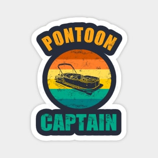 Pontoon Boat Captain Retro Magnet