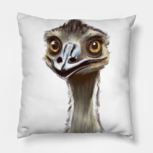 Cute Emu Drawing Pillow