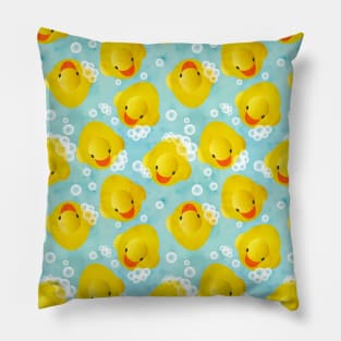 Rubber Ducks Bath Pattern Pillow