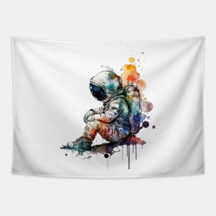 Astronaut Watercolor Tapestry