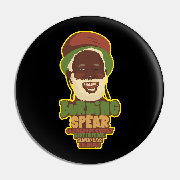 Burning Spear Reggae Tribute - Rasta Vibes Design Pin by Boogosh