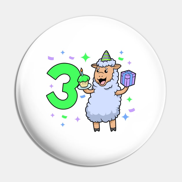 I am 3 with sheep - girl birthday 3 years old Pin by Modern Medieval Design