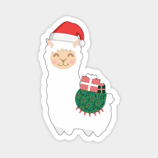 Cute Christmas Llama Magnet