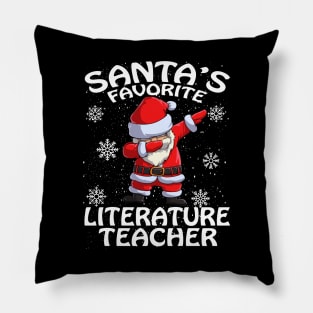 Santas Favorite Literature Teacher Christmas Pillow