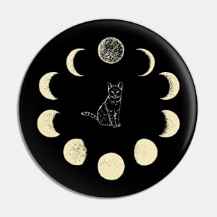 Cat and Moon Pin