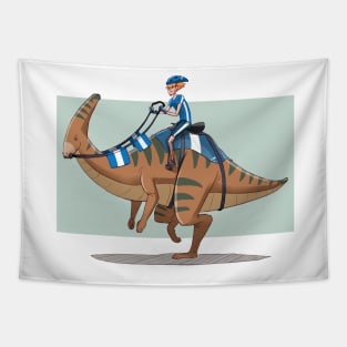 Dino rider Tapestry