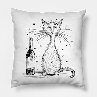 Alcohol Cat Pillow