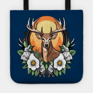 Cartoon Tattoo Art Of A Deer With Georgia Rose Tote