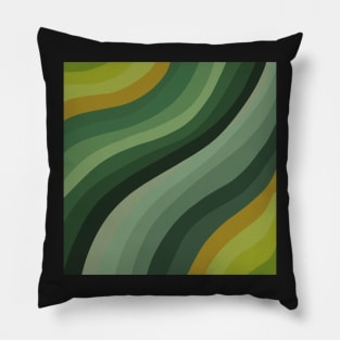 Green waves pattern Pillow