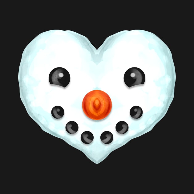 Heart Shaped Snowman Face For Christmas by SinBle