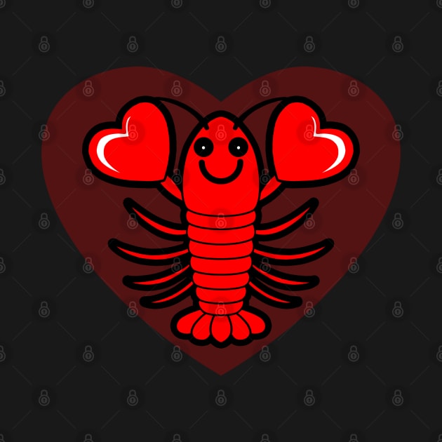 Lovester Funny Cute Kawaii Heart Shaped Lobster by BoggsNicolas