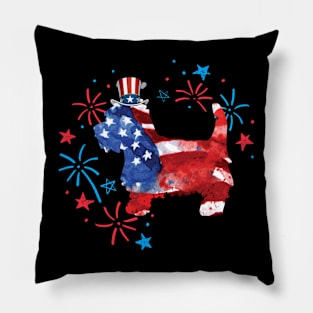 Westie  Uncle Sam Hat 4Th Of July Pillow