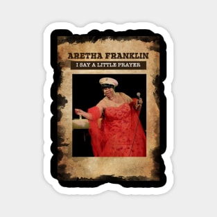 Vintage Old Paper 80s Style Aretha Franklin /// Fan Art Design Magnet
