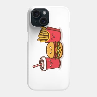 Cute Burger With Soda And French Fries Phone Case