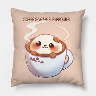 Cute Coffee give me superpower for dog lovers Pillow