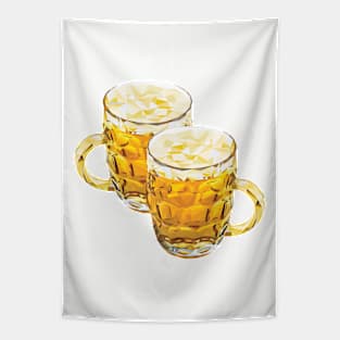 Low Poly Beer Mugs Tapestry