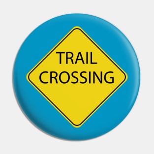 Caution Road Sign Trail Crossing Pin