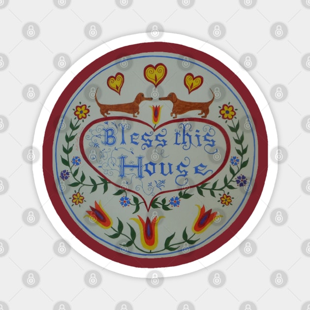 Dachshund House Blessing Magnet by DebiCady