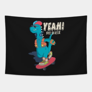 Yeah New York Dino Skater Tapestry