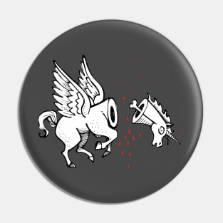 Beheaded unicorn vector illustration Pin