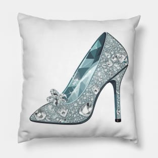 Diamond Covered High Heel Shoe Glass Slipper Pillow