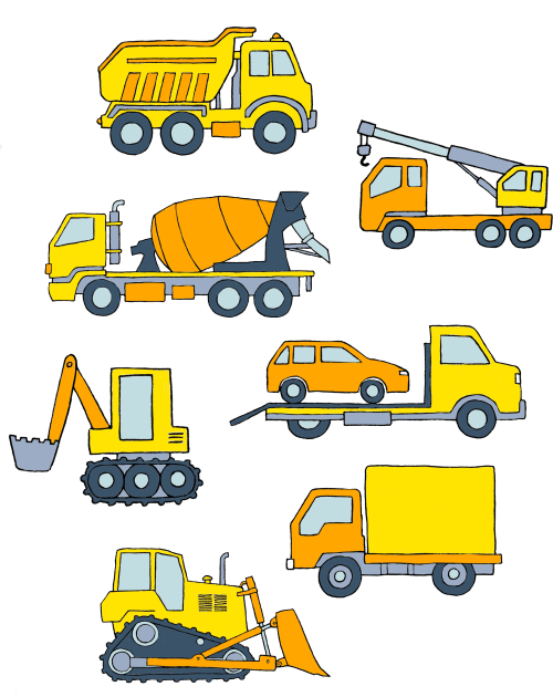 Trucks, trucks, trucks Kids T-Shirt by AlisonKolesar