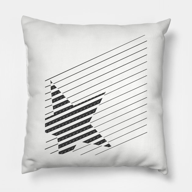 Guitar Star with Stripes Pillow by GR8DZINE