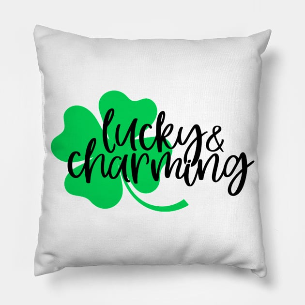 Lucky & Charming Pillow by Coral Graphics