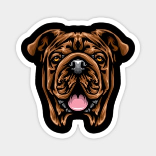 Bulldog Head Portrait Drawing Head Portrait Drawing Magnet