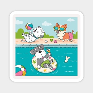 Party Pet Beach Swiming Magnet