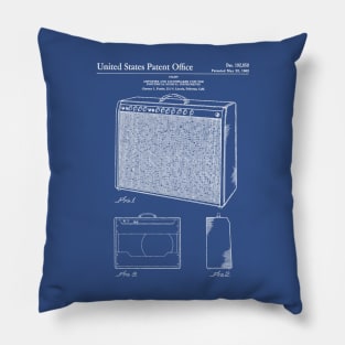 Guitar Amp Patent - Guitarist Band Musician Art - Blueprint Pillow