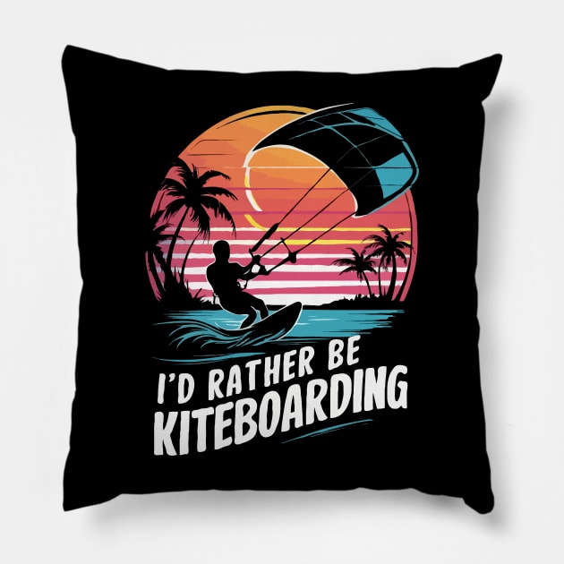 I'd Rather Be Kiteboarding. Kiteboarding Pillow by Chrislkf