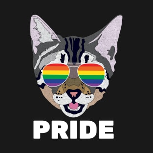 PRIDE - Cute Cat Sunglasses Gay Pride Rainbow Flag T-Shirt