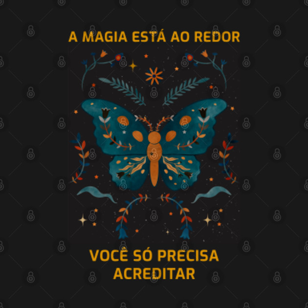 Discover butterfly graphic and Portuguese text - Butterfly - T-Shirt