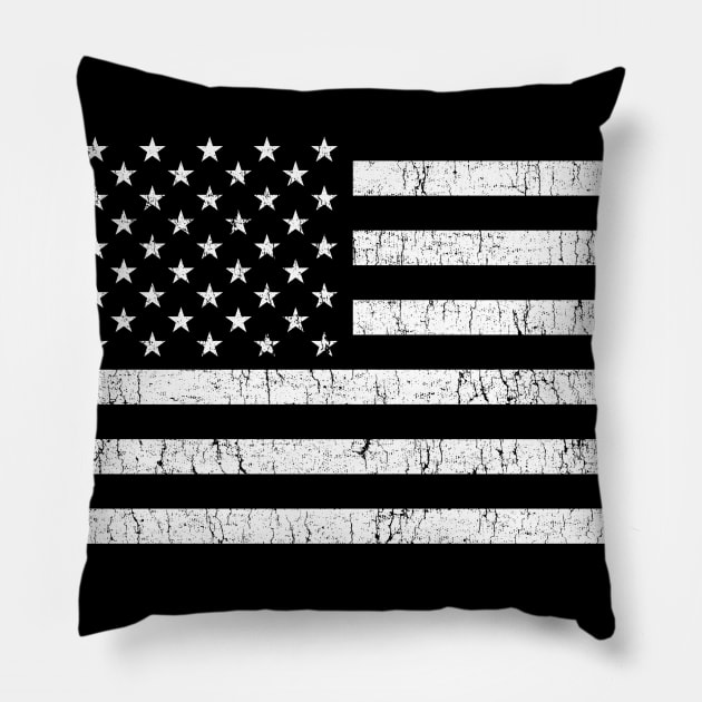 Black American Flag Pillow by zurcnami