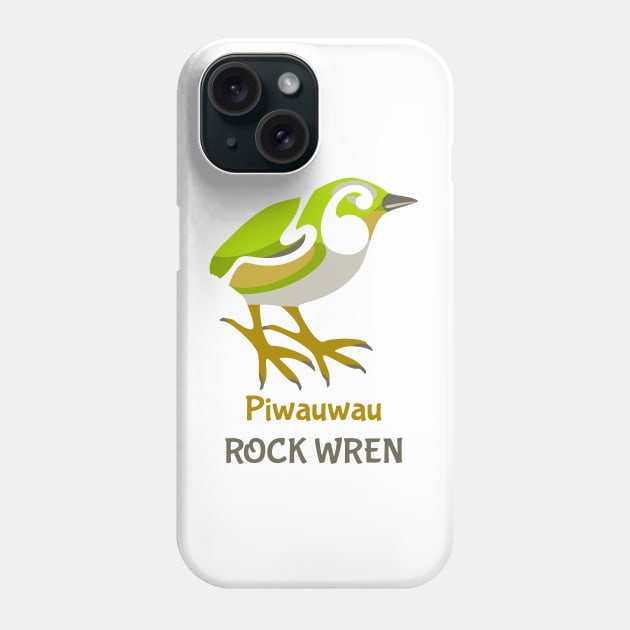 Rock Wren New Zealand Bird Phone Case by mailboxdisco