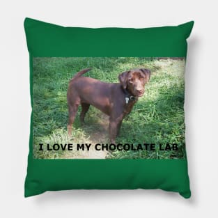 Labrador Retriever Chocolate love with picture Pillow