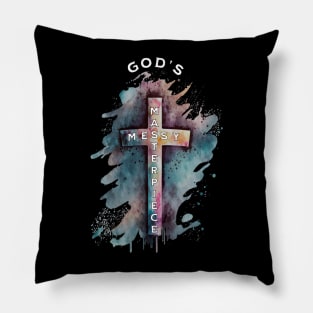 God's Messy Masterpiece Cross, Unisex Christian Cotton T-Shirt, Stylish Colorful Imagery, Trendy Spiritual Shirt, Christian Apparel, Comy, Soft Pillow