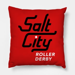 Salt City Roller Derby Logo B/W Pillow