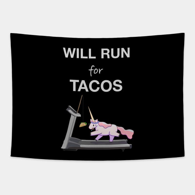 Will Run For Tacos Tapestry by rachelleybell