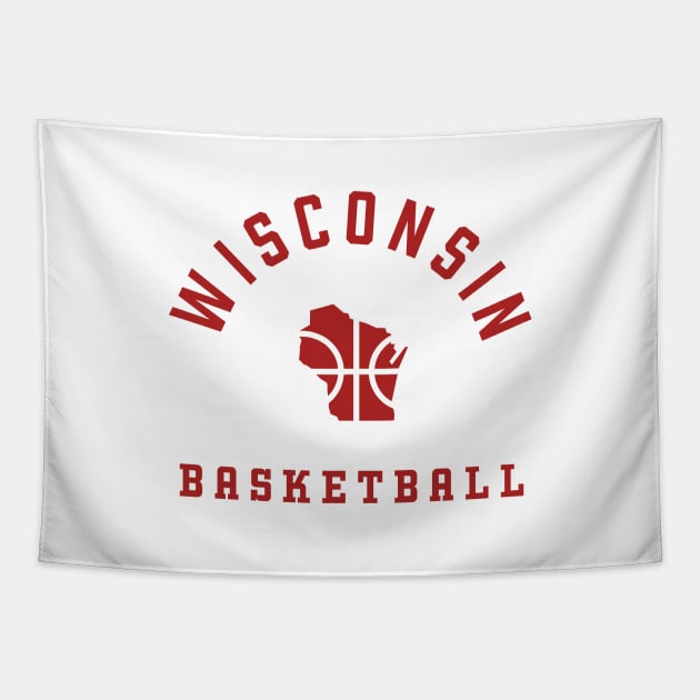 Wisconsin Basketball in Red Tapestry by Modern Evolution