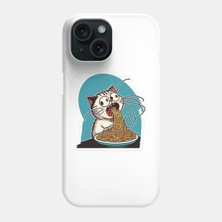 Cat eating spaghetti meme Phone Case