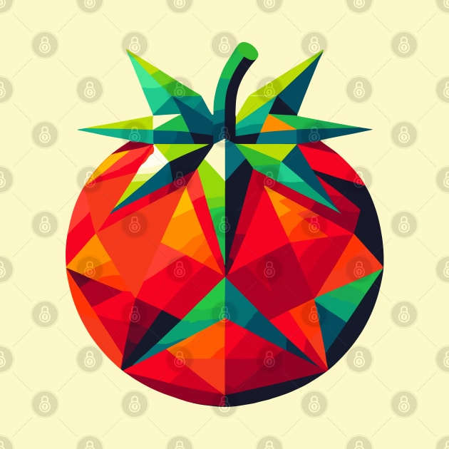 Abstract Geometric Tomato - Color Design by AmandaOlsenDesigns