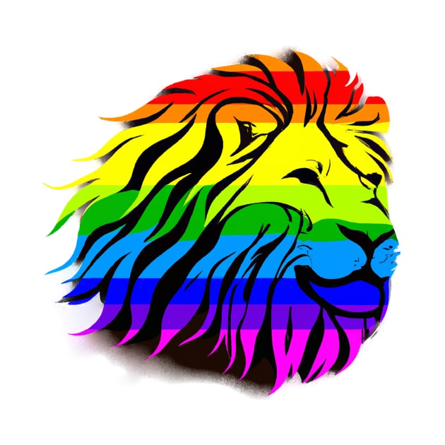 Cute Colorful Rainbow Lion Shape Head Drawing by Play Zoo