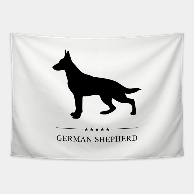 German Shepherd Black Silhouette Tapestry by millersye