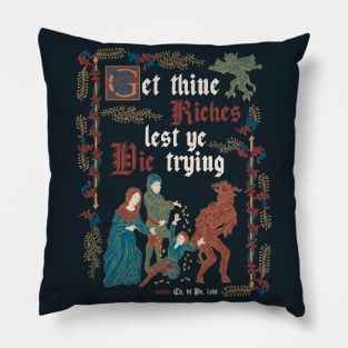 Get Rich Medieval Style II - Vintage English Manuscript - History Pillow