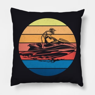 Vintage Jet Ski Jet Boat Gift Pillow